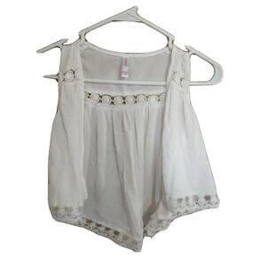 Girls Xhilaration Sleeveless Open Front Ivory Shrug Size Medium 7/8